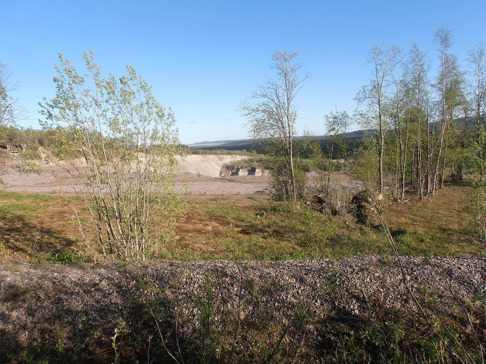 The Kaptensgropen mining pit eating into the ghost town of Malmberget, Norrbotten