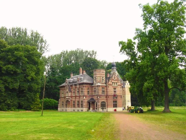 The neo-Renaissance Ter Meeren castle in Sterrebeek, seen from the south, in its park