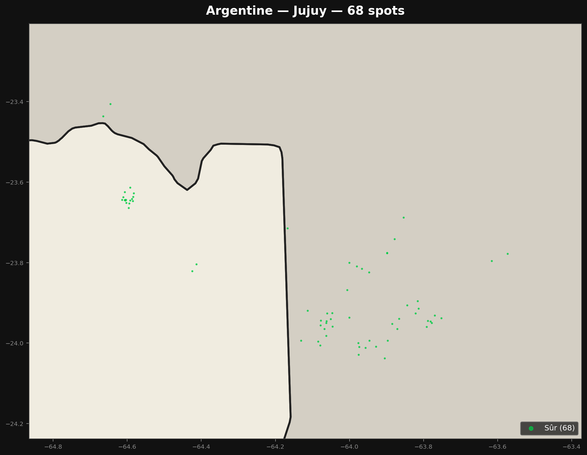 Jujuy अर्बेक्स मैप