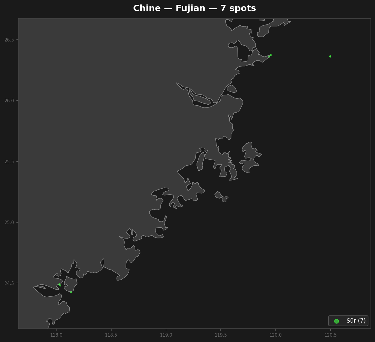 Urbex mapa Fujian