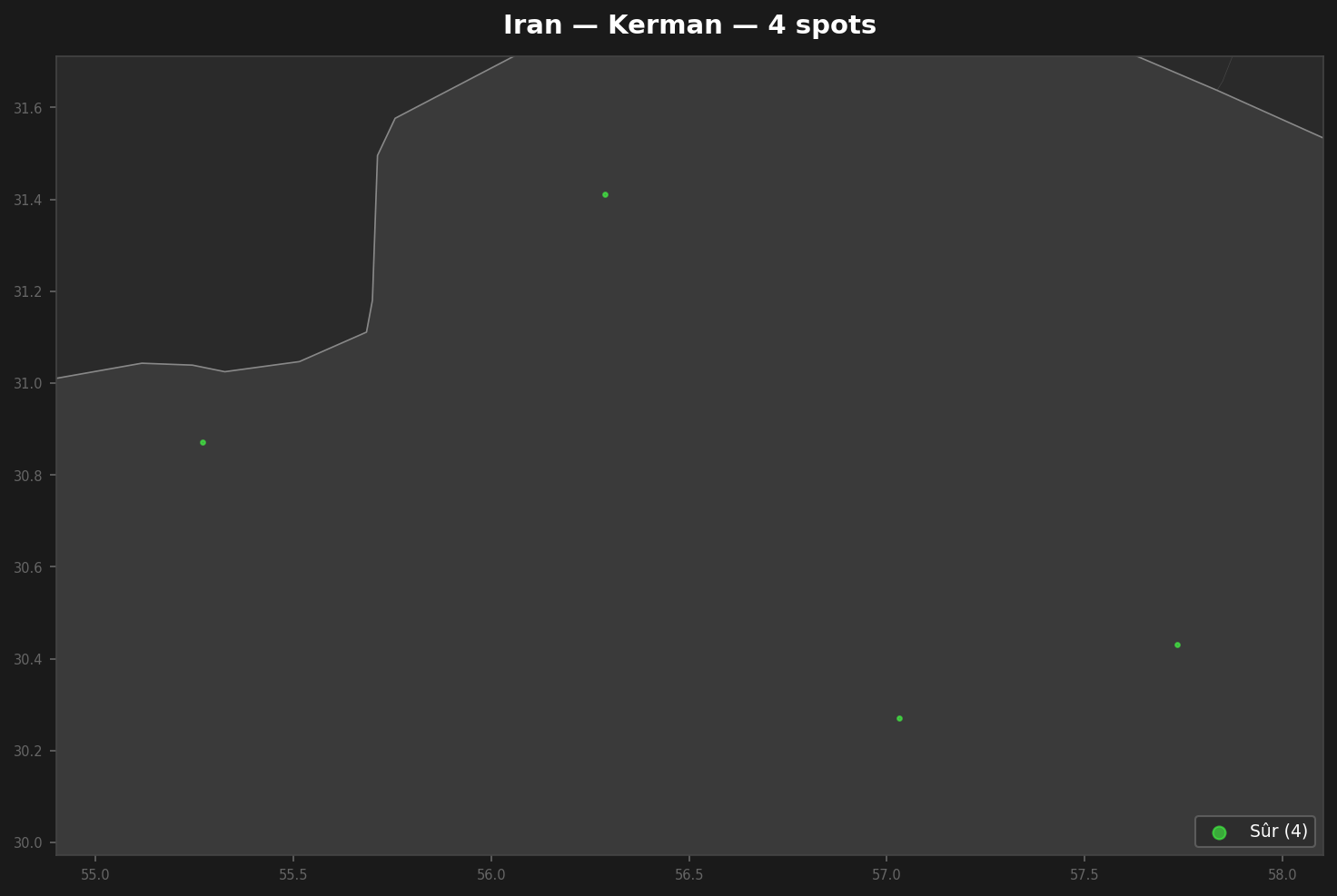 Urbex mapa Kerman