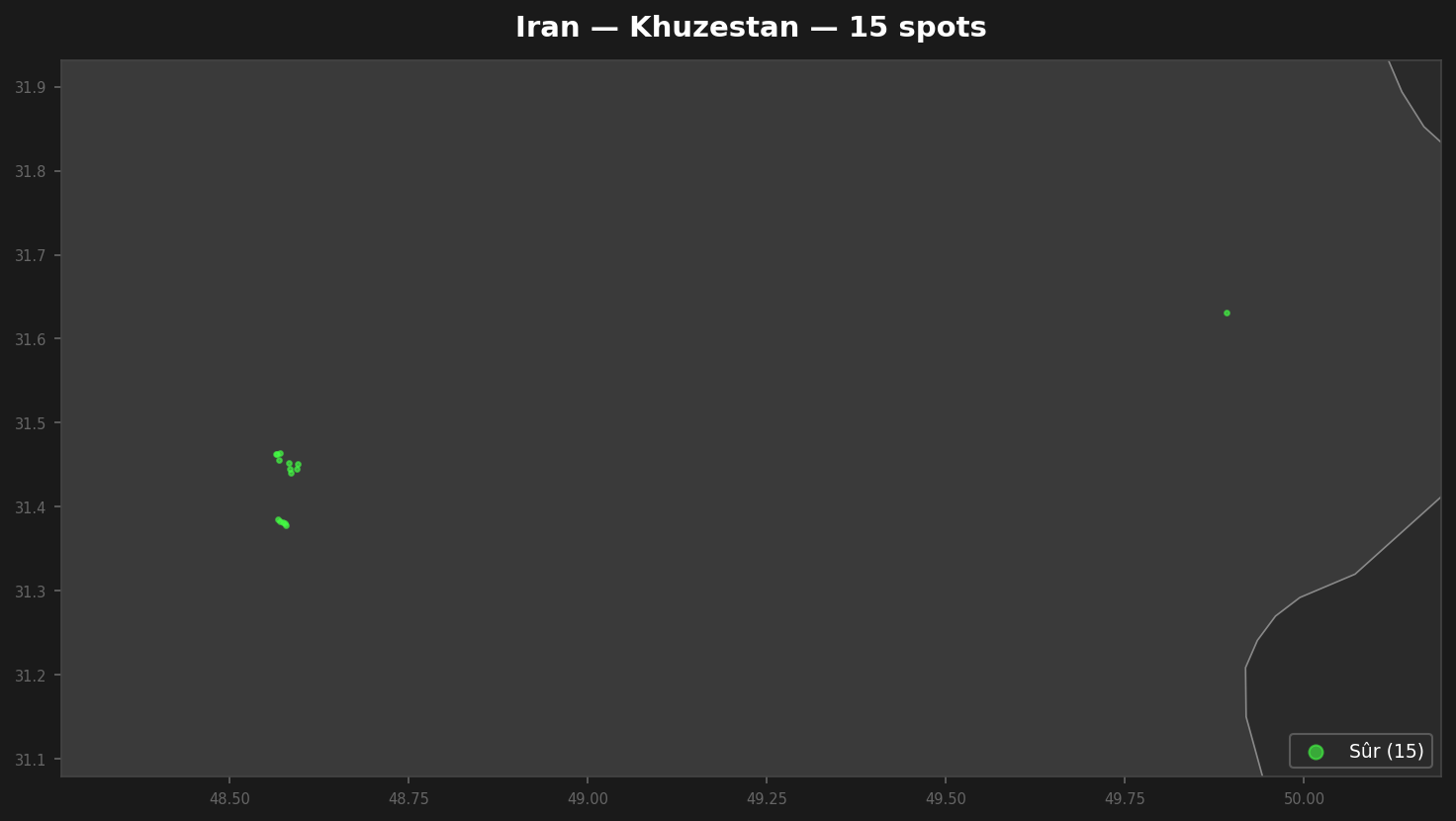 Urbex mapa Khuzestan
