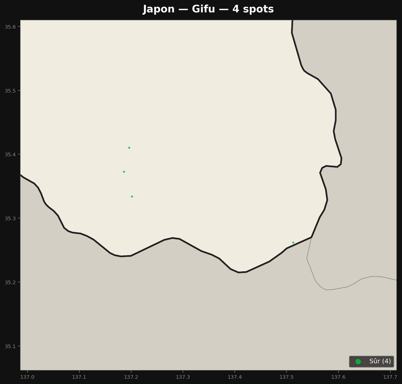 Urbex mapa Gifu