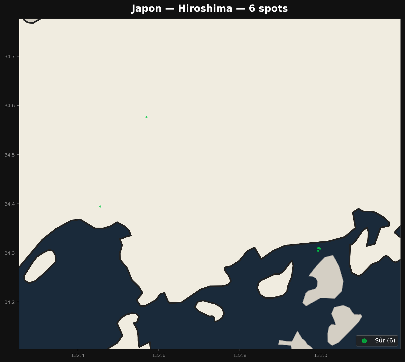 Urbex mapa Hiroshima