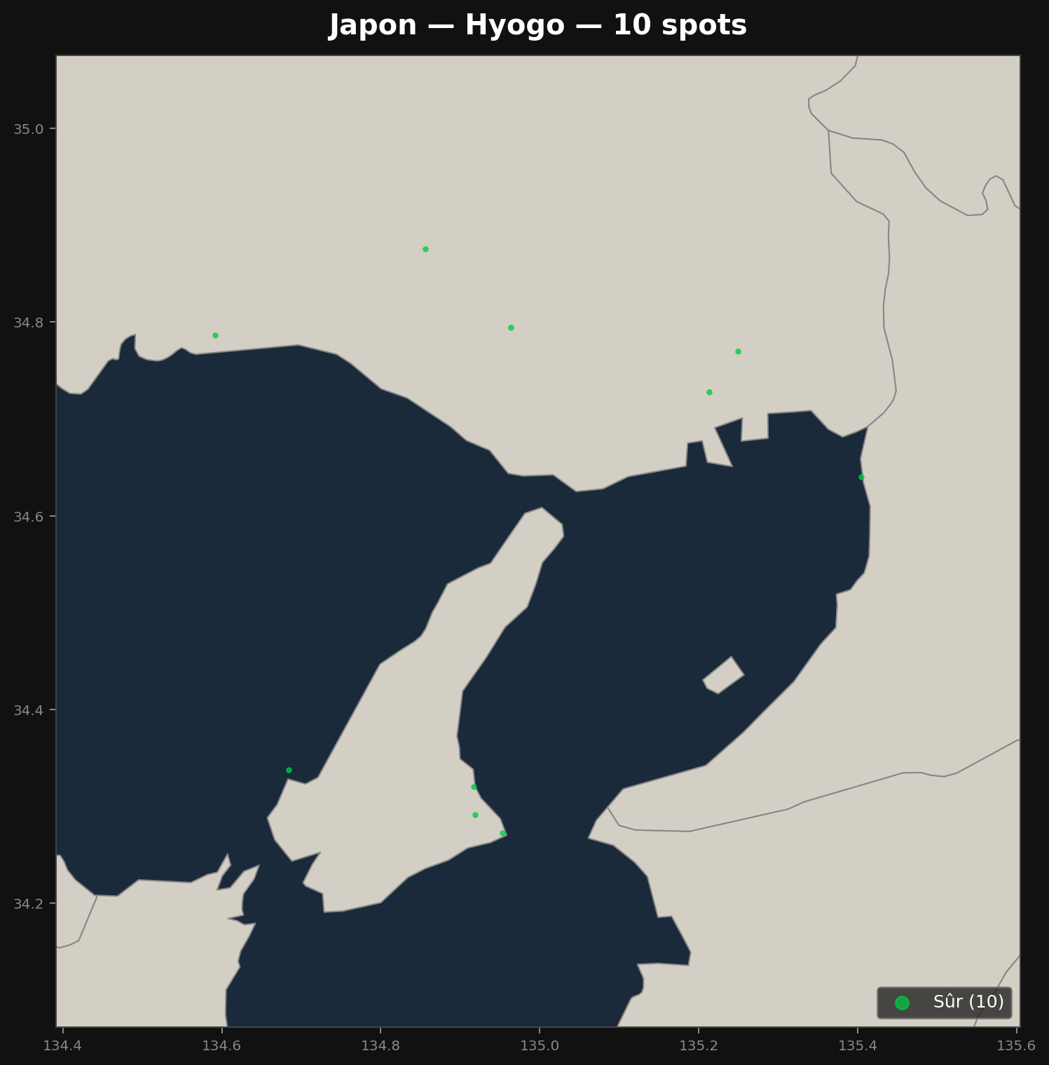 Urbex mapa Hyogo