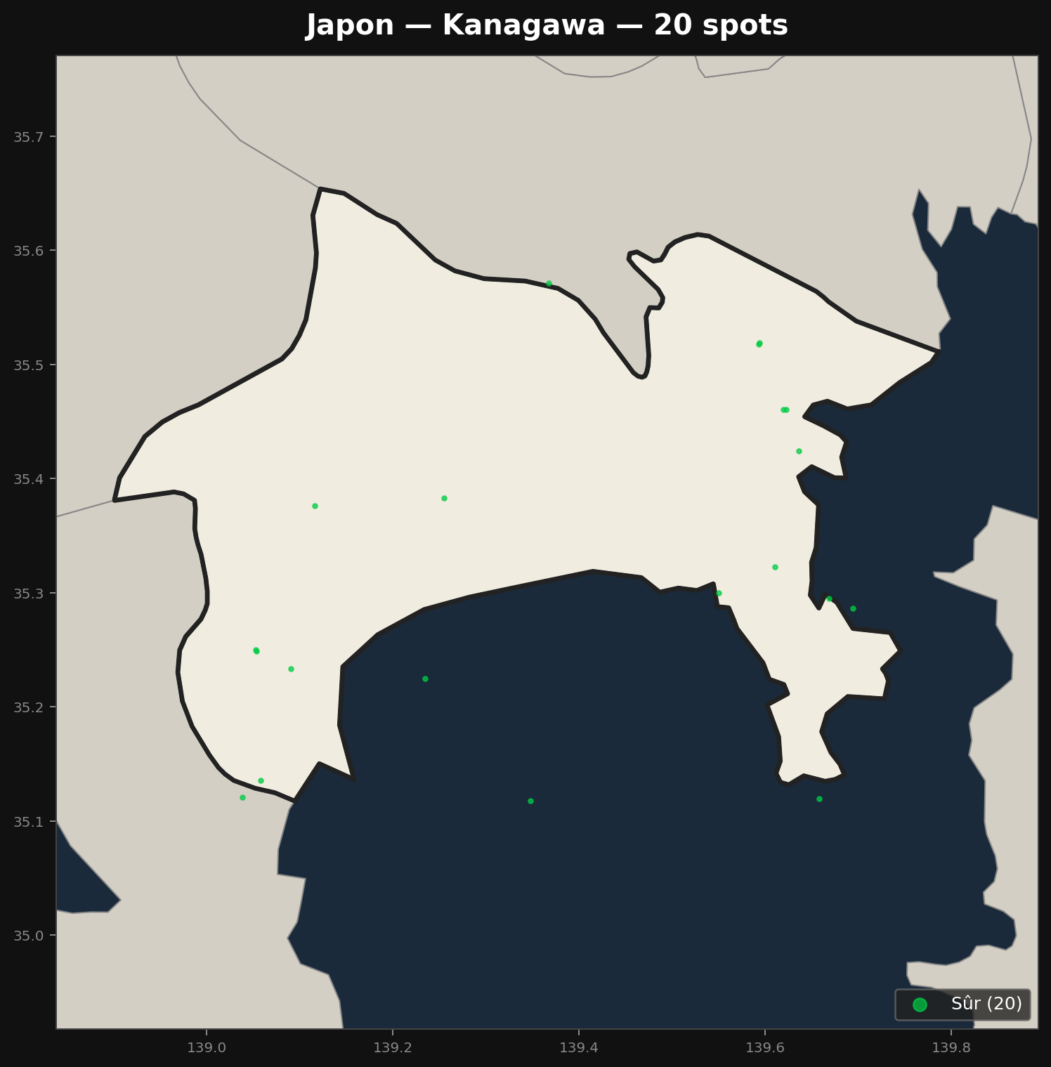 Urbex mapa Kanagawa