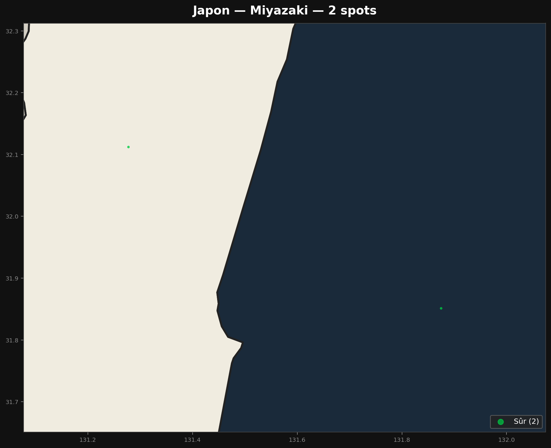 Urbex mapa Miyazaki