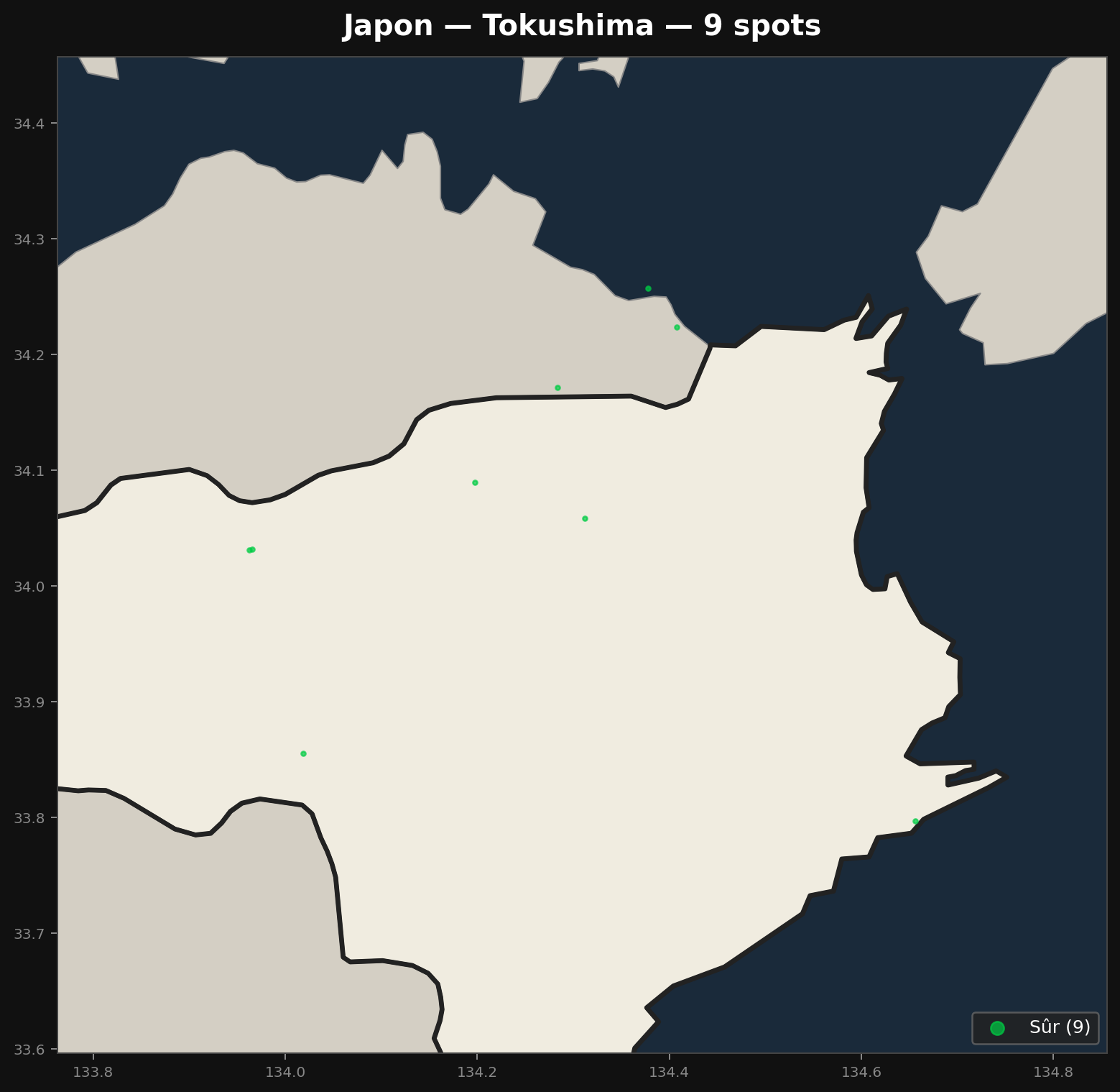 Urbex mapa Tokushima