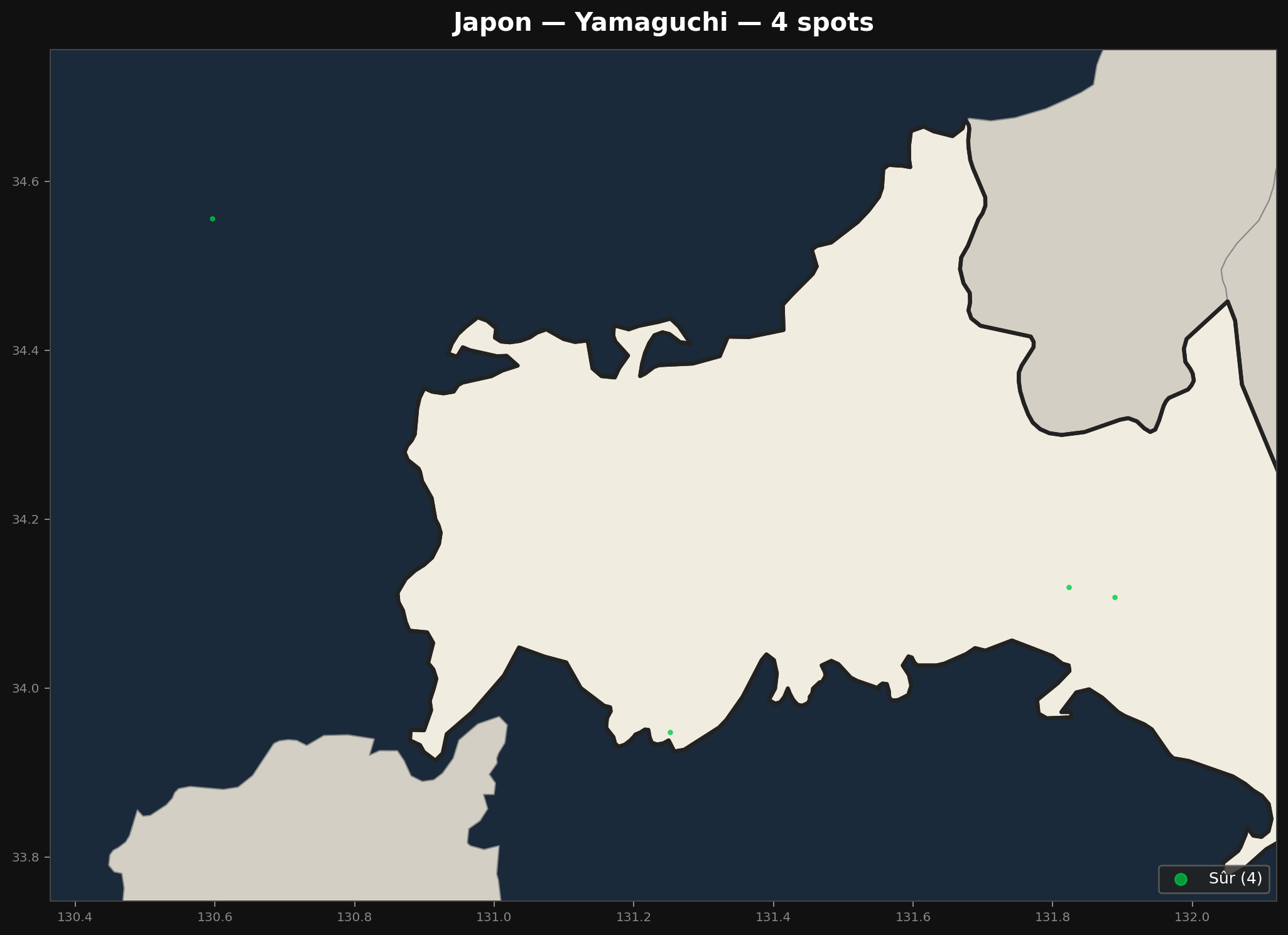 Urbex mapa Yamaguchi