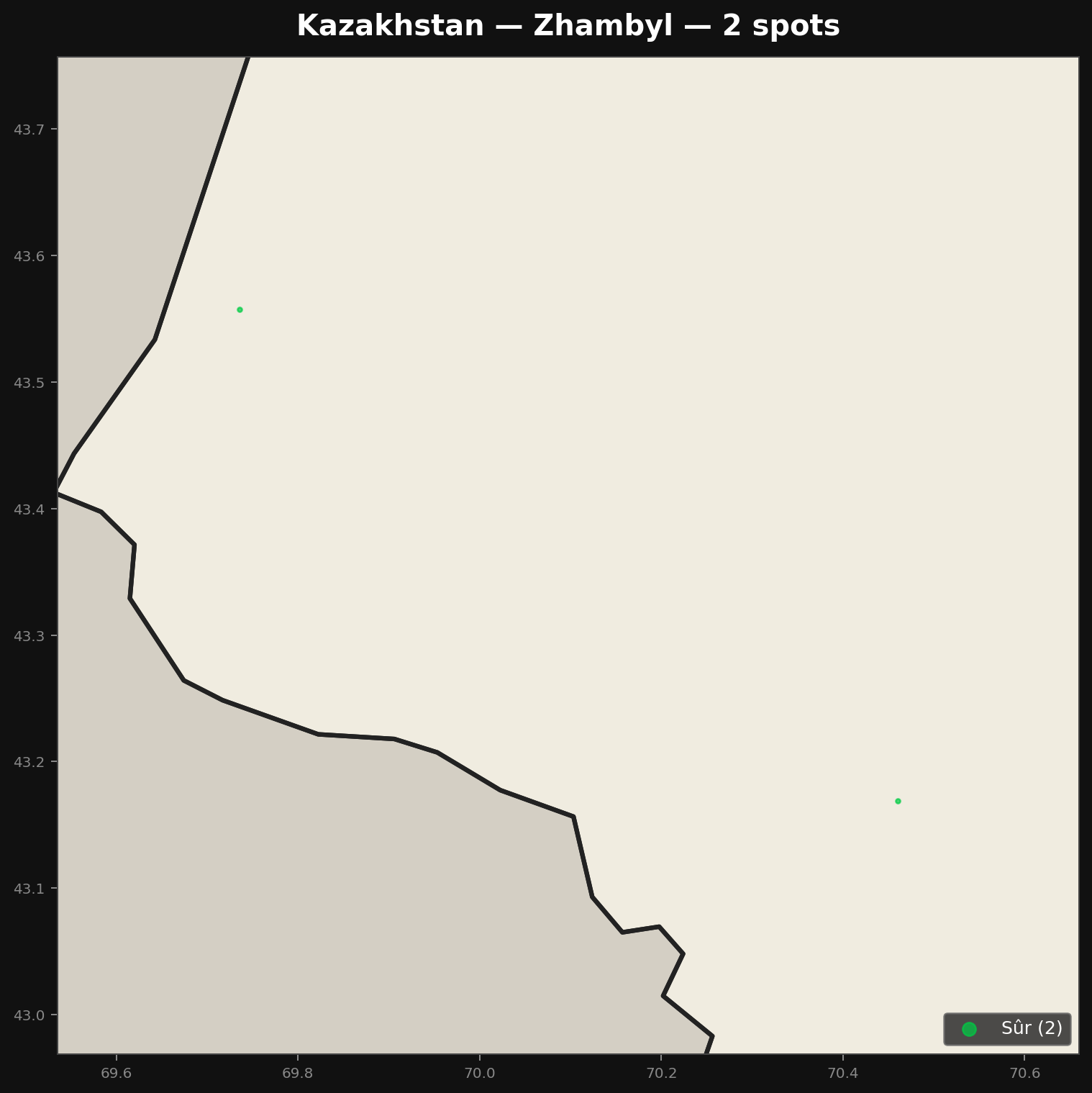 Urbex mapa Zhambyl