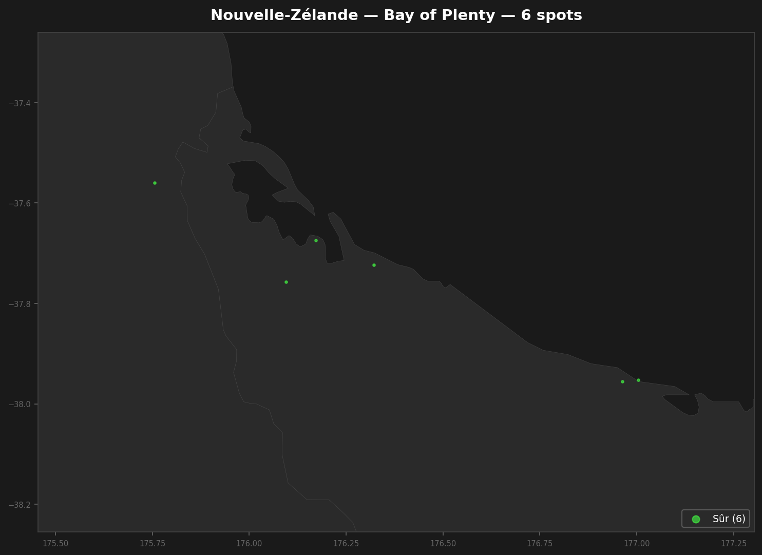 Urbex mapa Bay Of Plenty