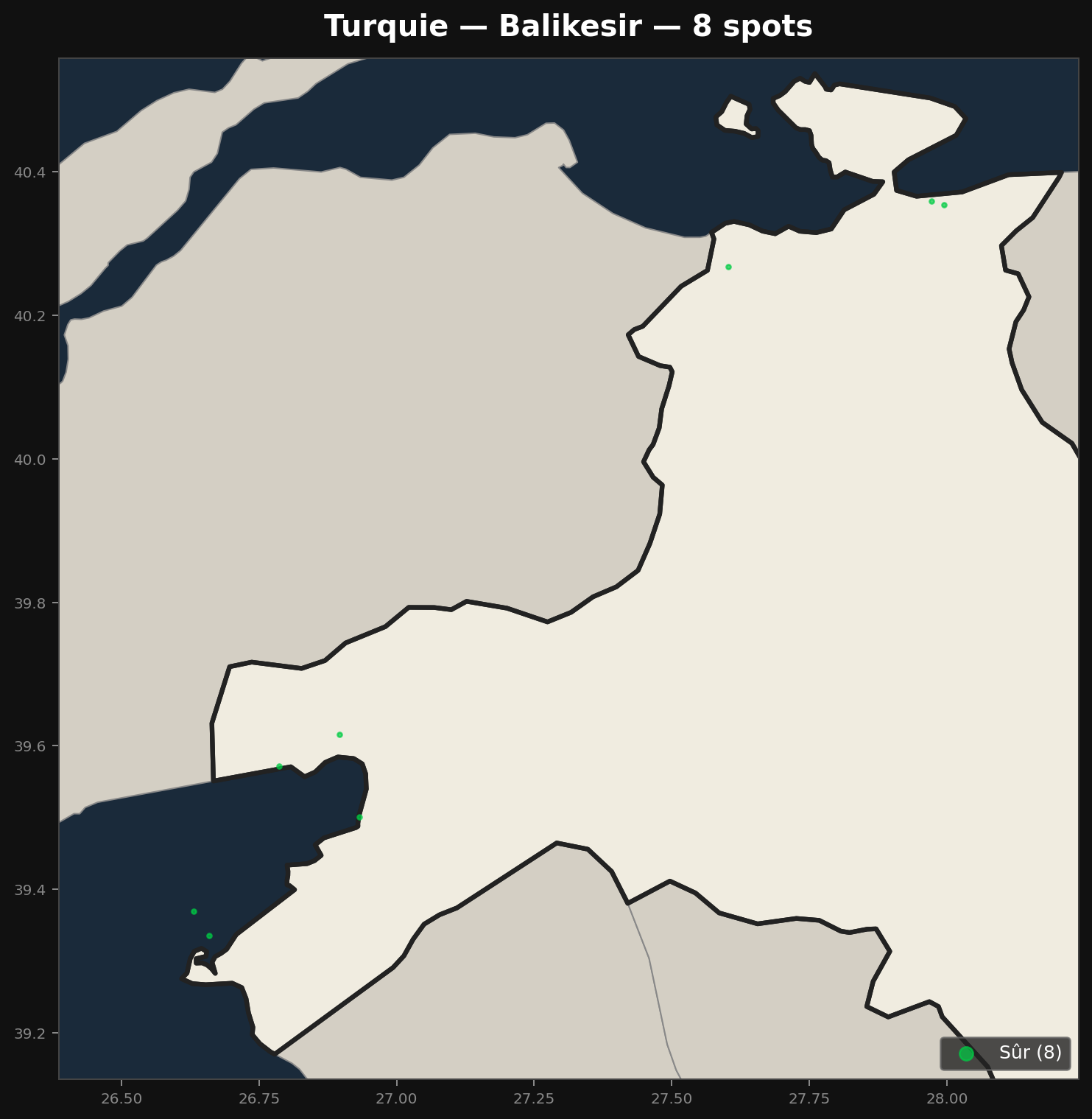 Balikesir अर्बेक्स मैप