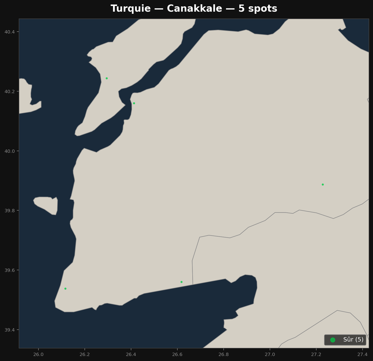 Canakkale अर्बेक्स मैप