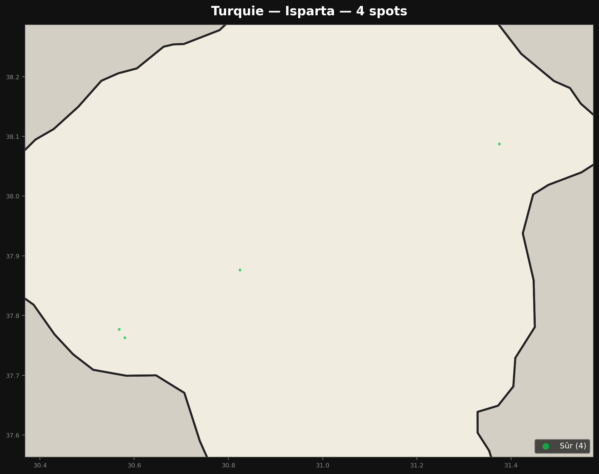 Isparta अर्बेक्स मैप