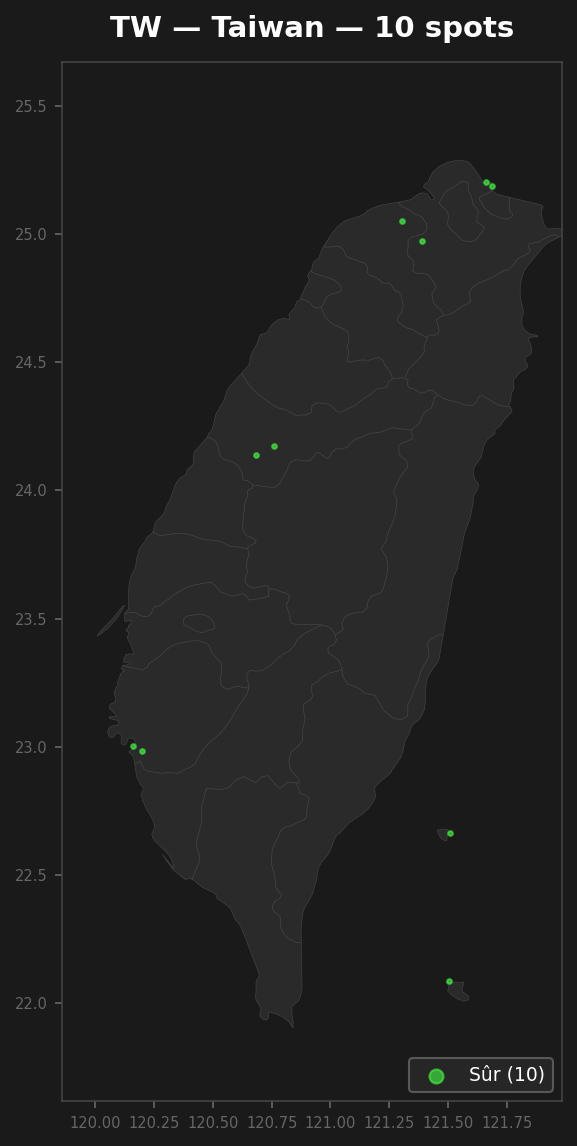 Urbex mapa Taiwan